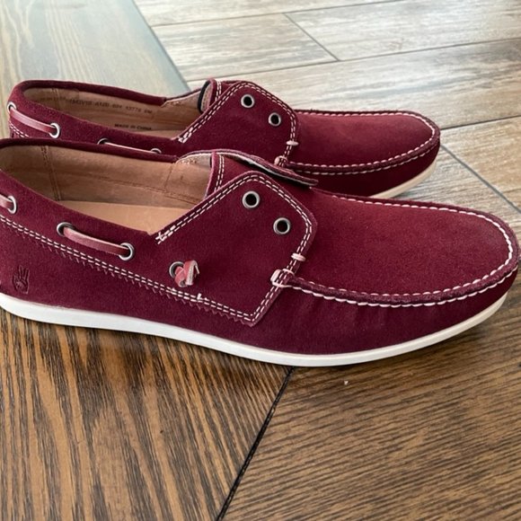 John Varvatos * USA Maroon Suede Laceless Boat Shoes sz 8M main image 5